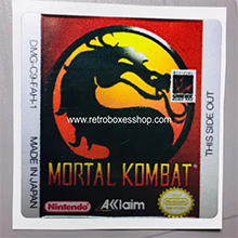 Mortal Kombat GameBoy Label - Metallic Silver Sides Replacement Sticker