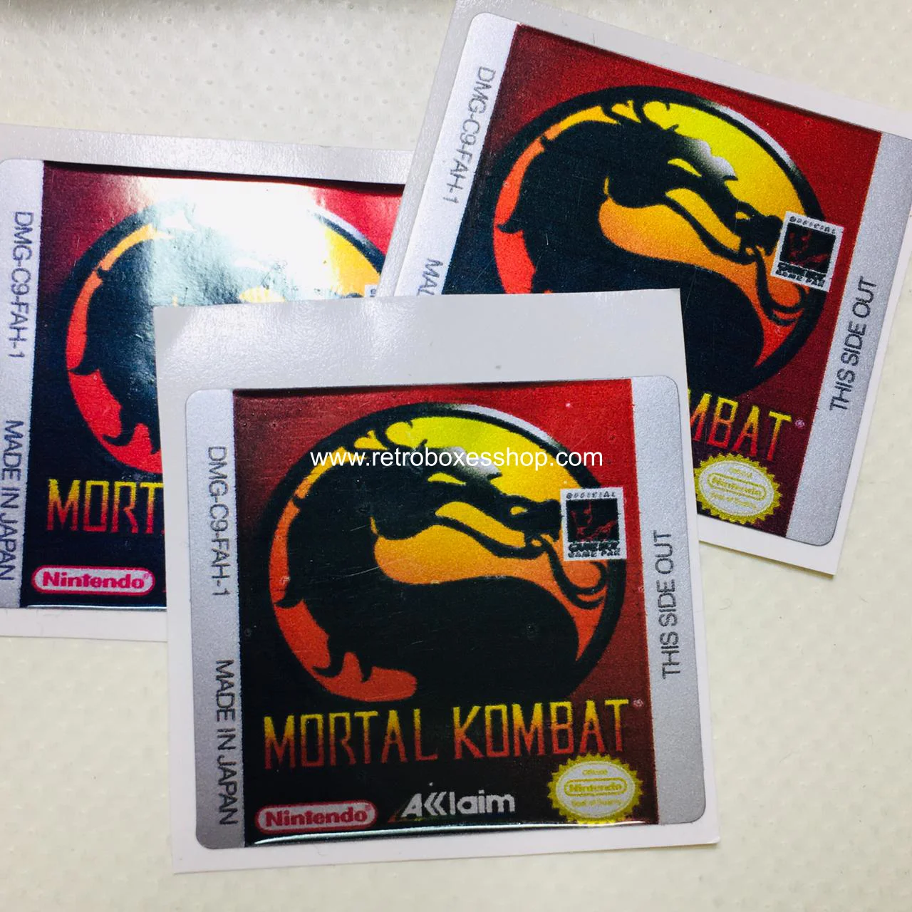 Mortal Kombat GameBoy Label - Metallic Silver Sides Replacement Sticker - Image 3