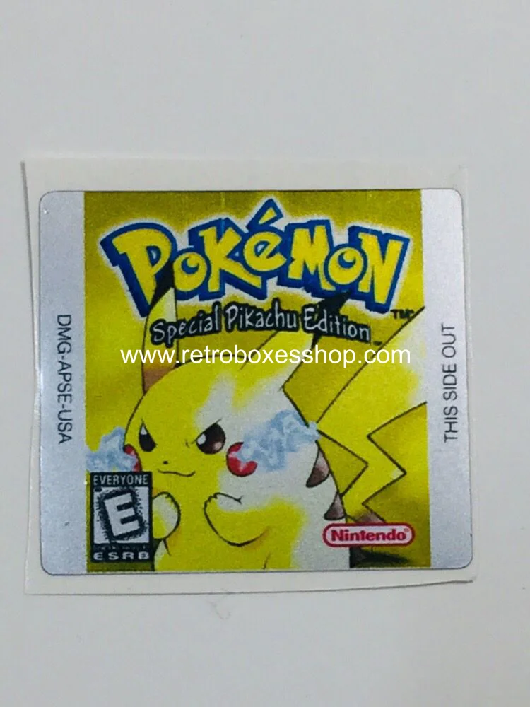 Pokémon GameBoy Label - Metallic Silver Sides Replacement Sticker - Image 1
