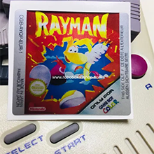 Rayman GameBoy Label - Metallic Silver Sides Replacement Sticker