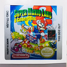 Super Mario Land 2 GameBoy Label - Metallic Silver Sides Replacement Sticker