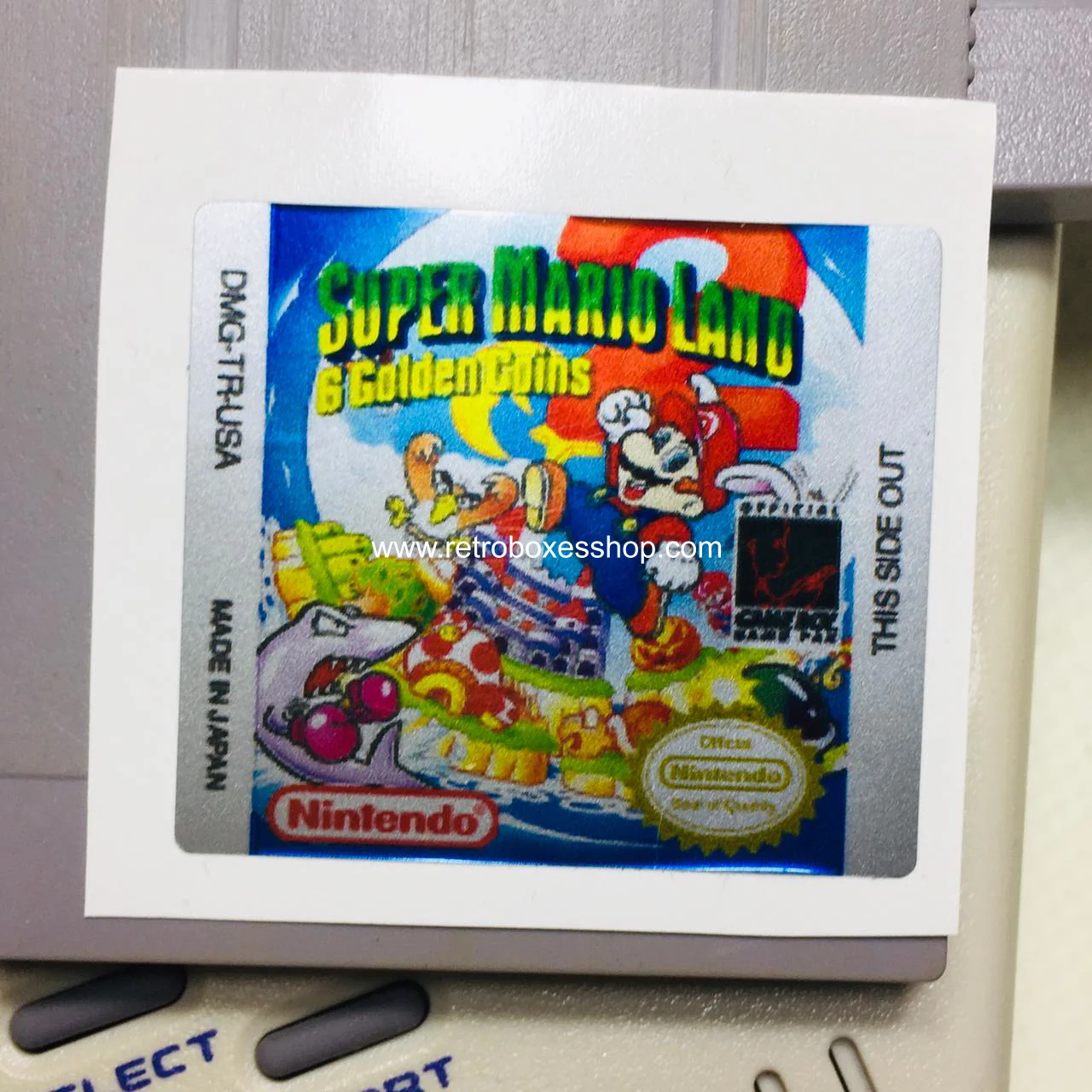 Super Mario Land 2 GameBoy Label - Metallic Silver Sides Replacement Sticker - Image 1