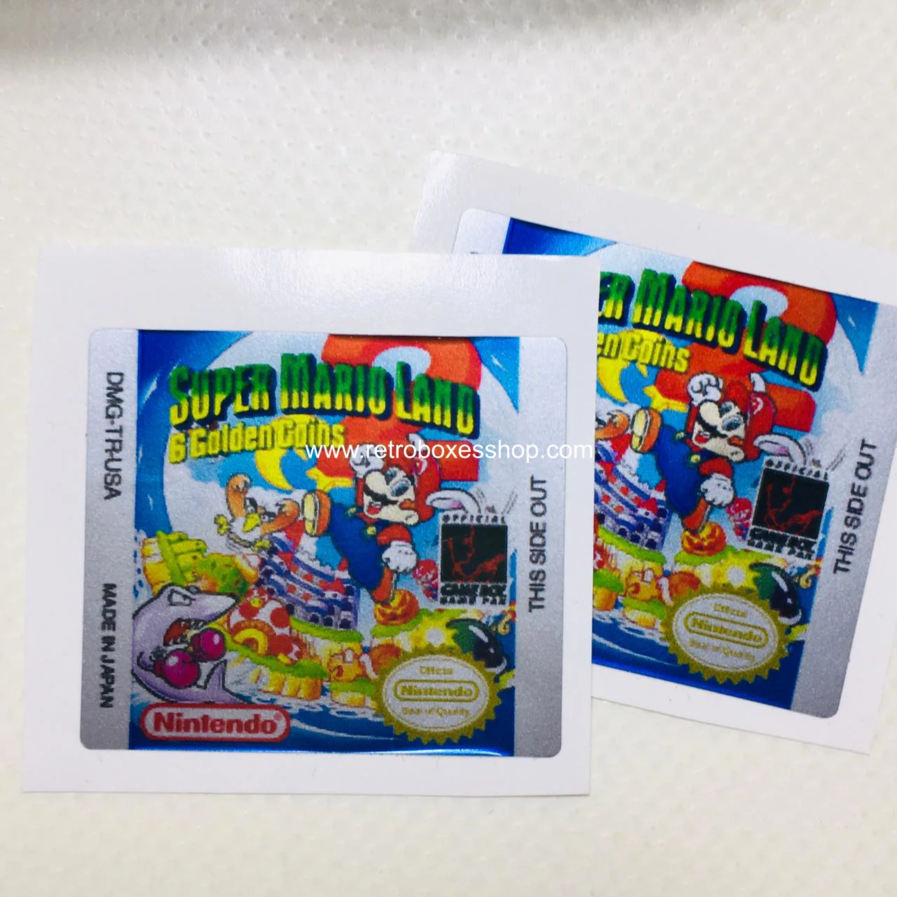 Super Mario Land 2 GameBoy Label - Metallic Silver Sides Replacement Sticker - Image 2