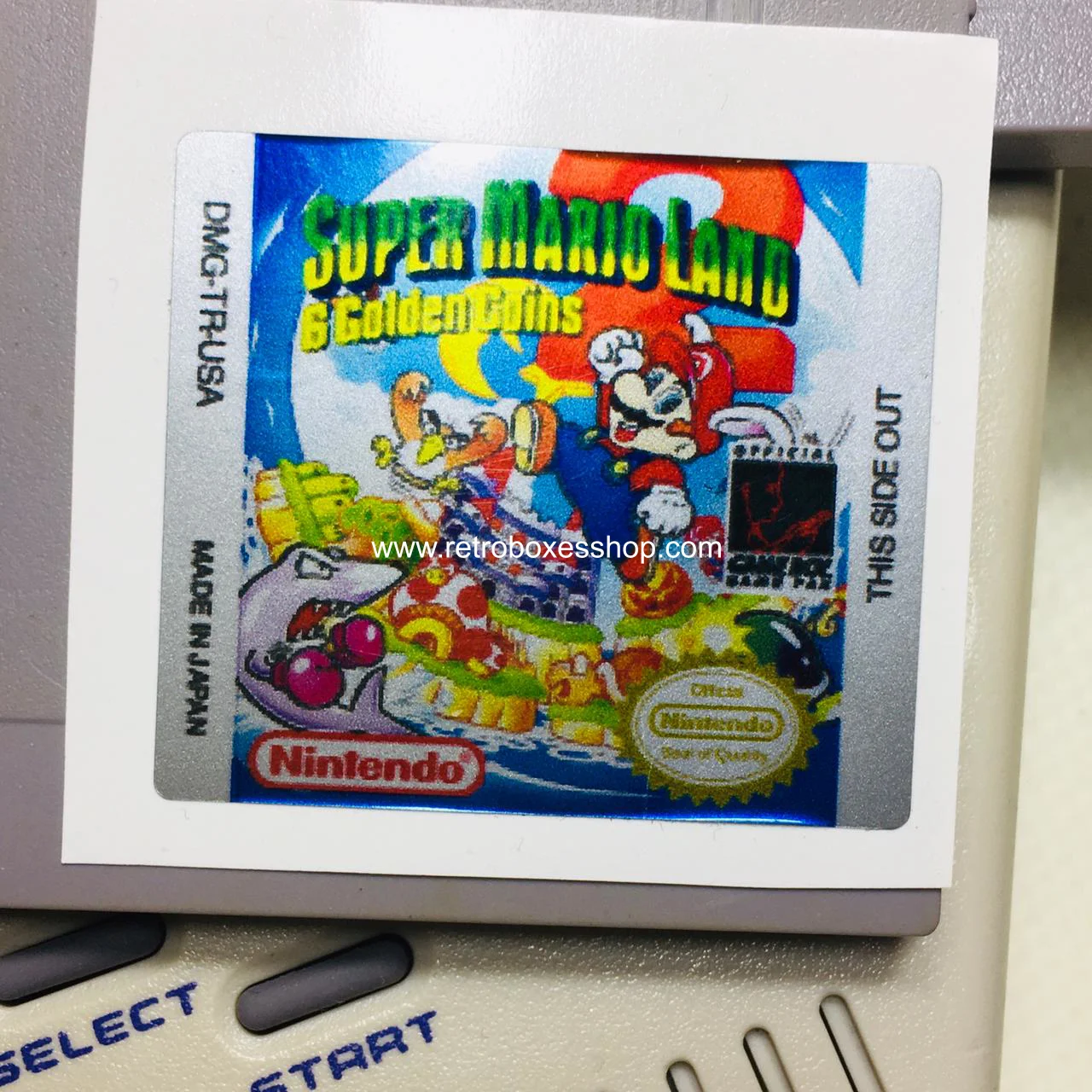 Super Mario Land 2 GameBoy Label - Metallic Silver Sides Replacement Sticker - Image 3