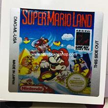 Super Mario Land GameBoy Label - Metallic Silver Sides Replacement Sticker