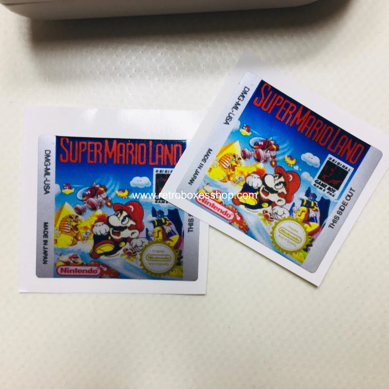 Super Mario Land GameBoy Label - Metallic Silver Sides Replacement Sticker - Image 1