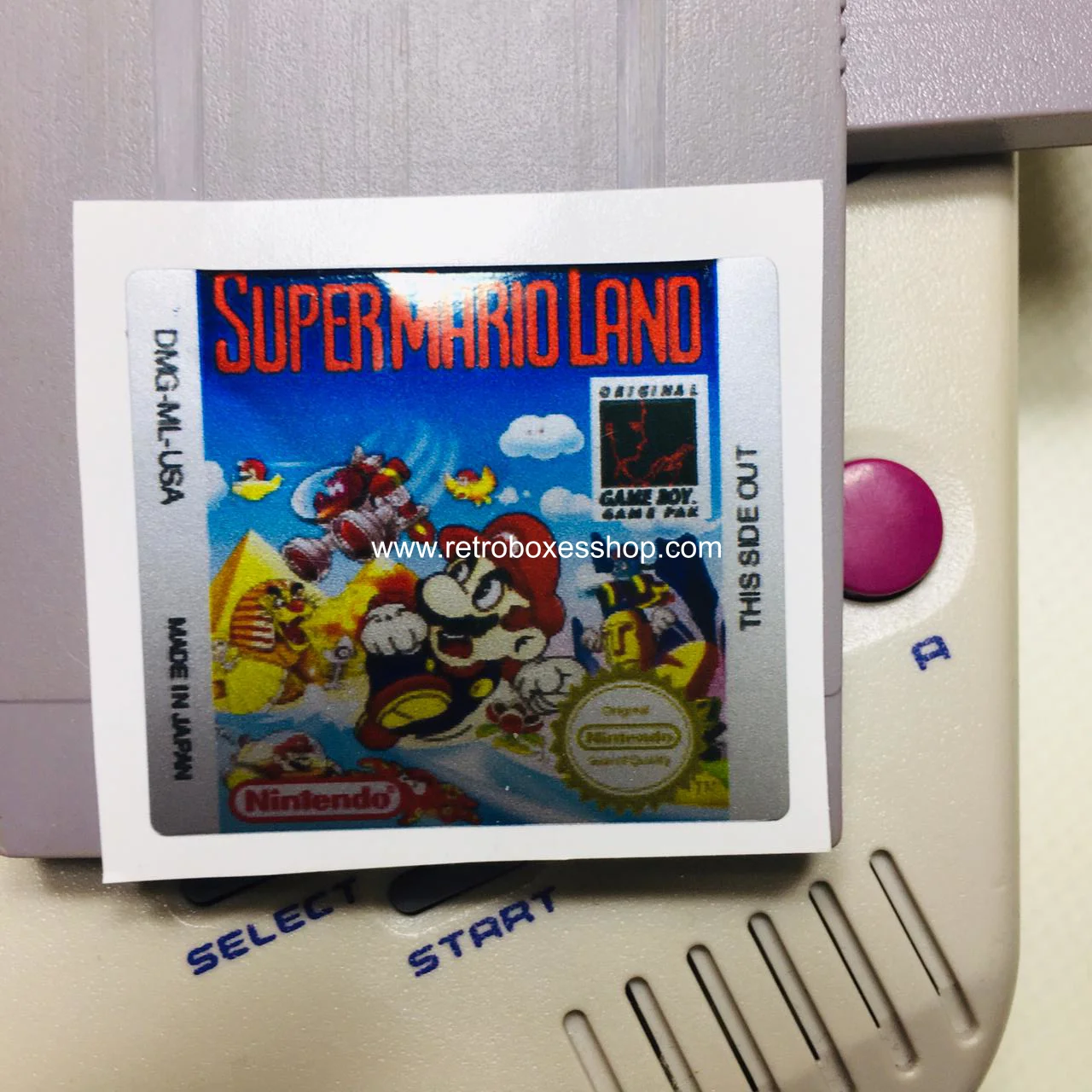 Super Mario Land GameBoy Label - Metallic Silver Sides Replacement Sticker - Image 2