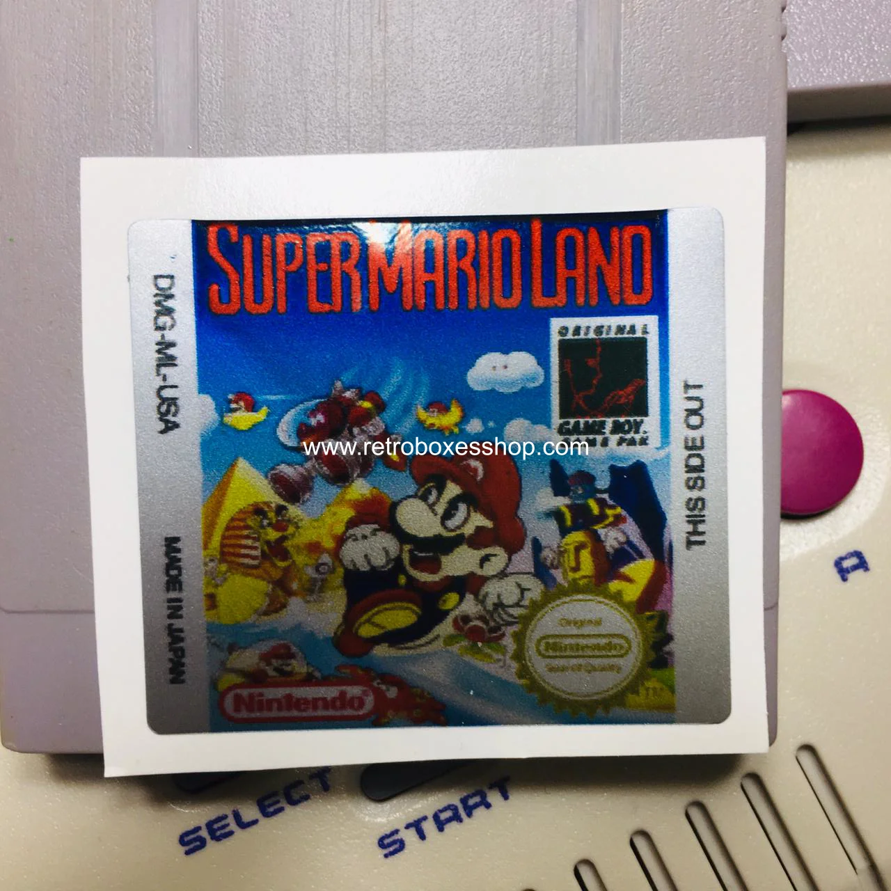 Super Mario Land GameBoy Label - Metallic Silver Sides Replacement Sticker - Image 3