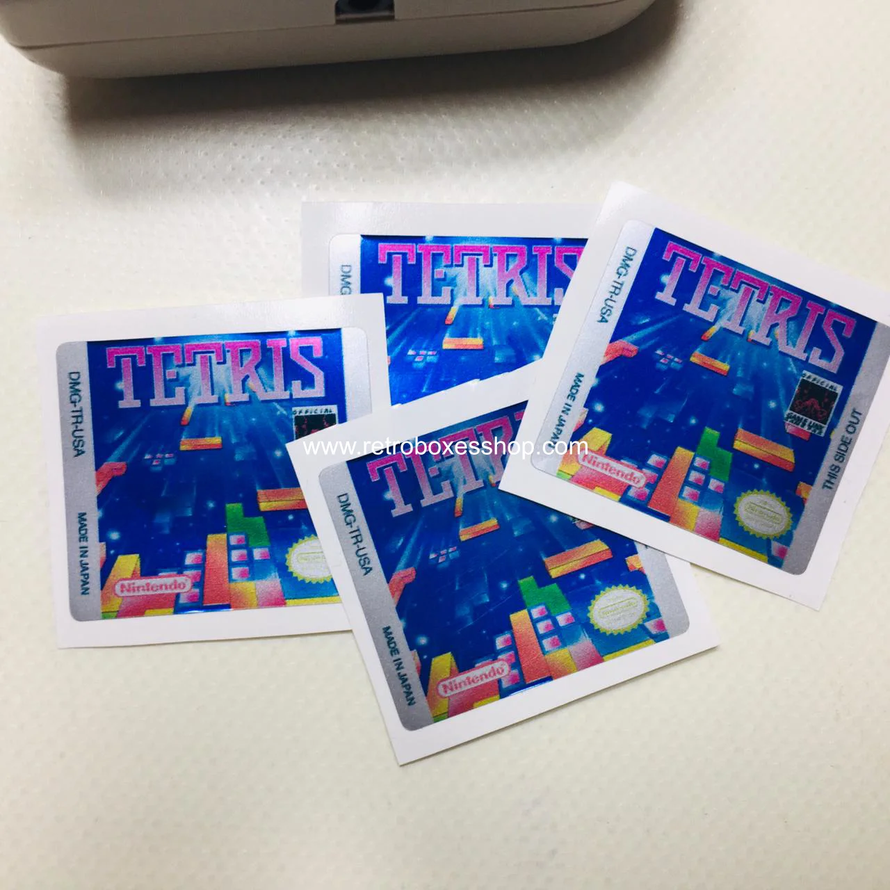 Tetris GameBoy Label - Metallic Silver Sides Replacement Sticker - Image 2