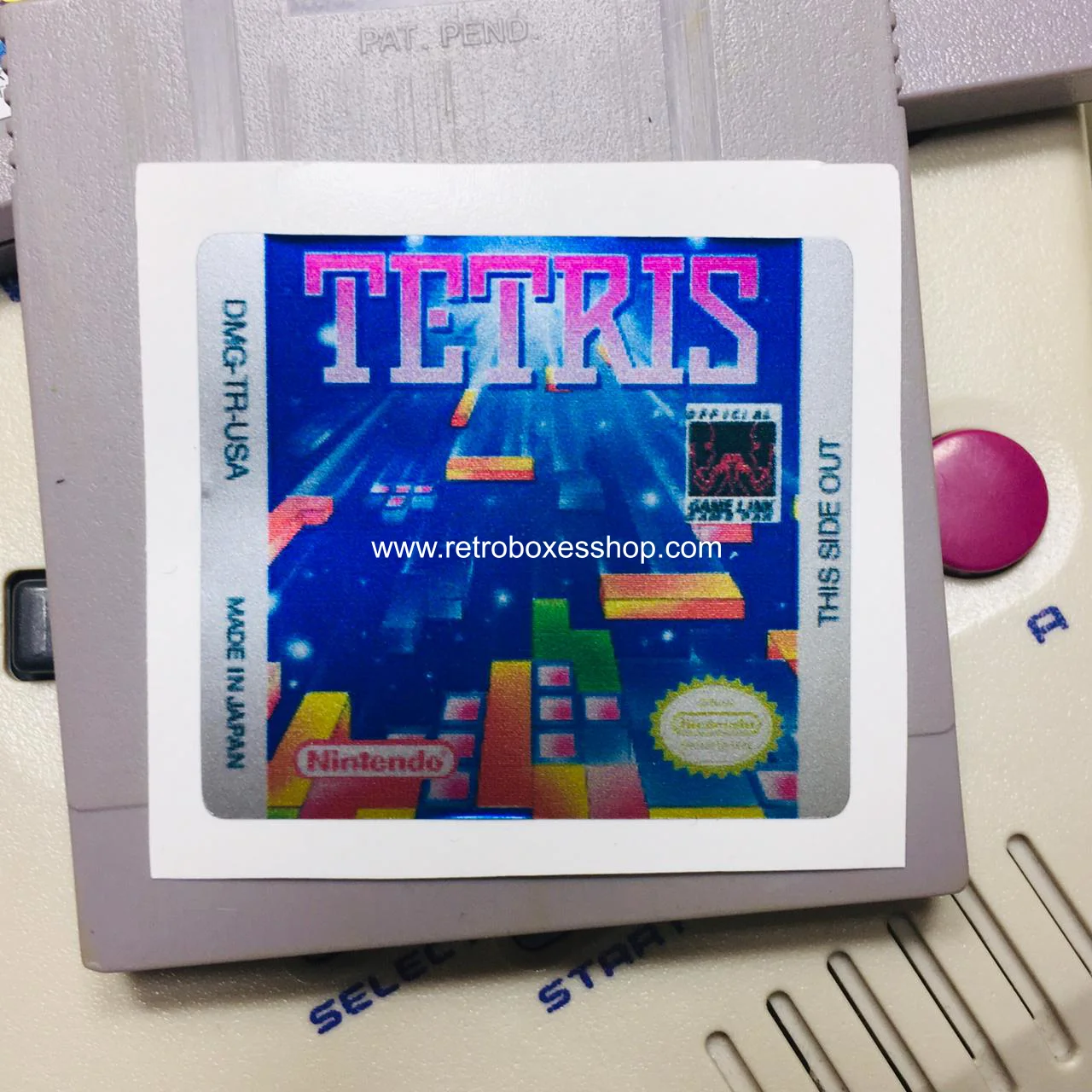 Tetris GameBoy Label - Metallic Silver Sides Replacement Sticker - Image 3