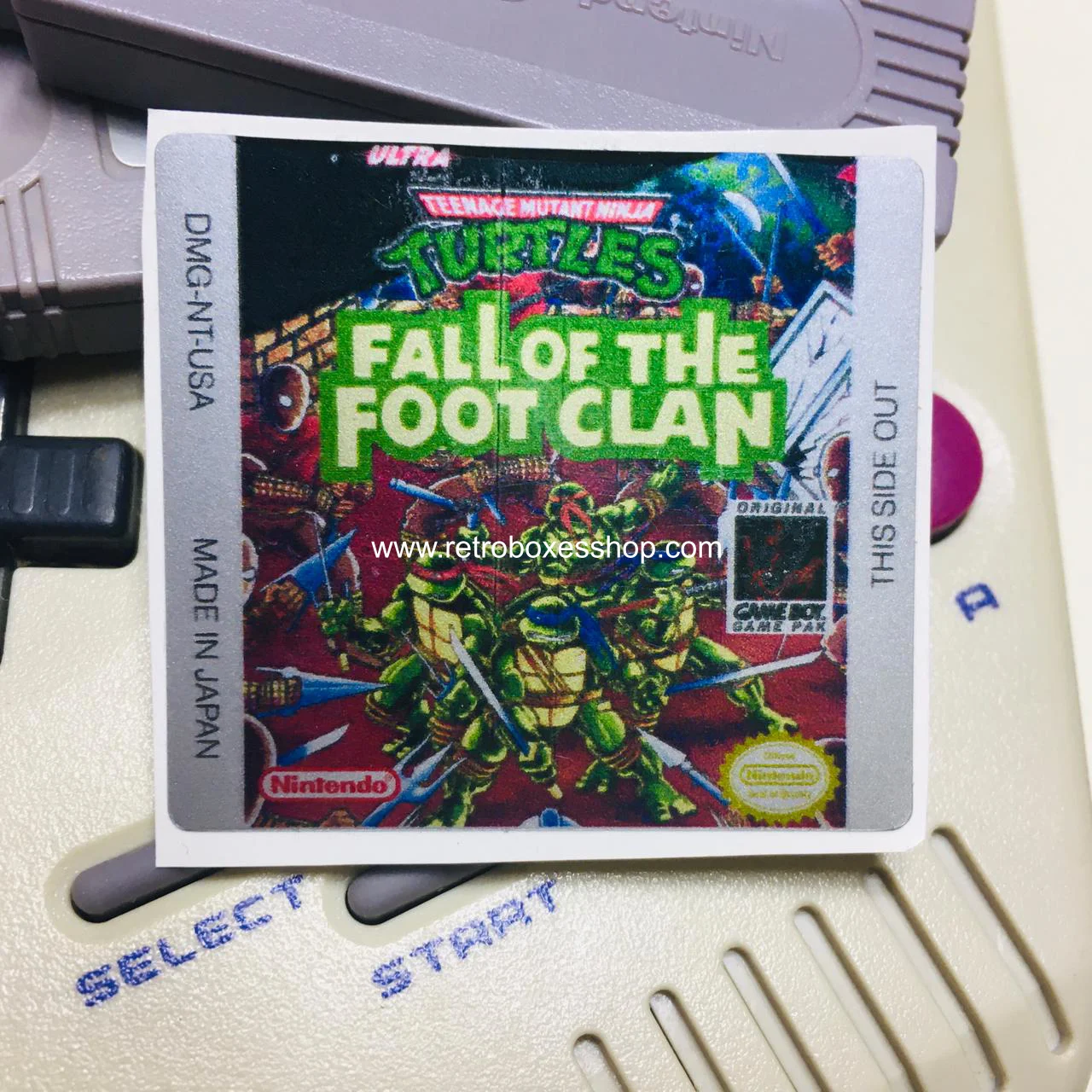 Turtles Fall of the Foot Clan GameBoy Label - Metallic Silver Sides Replacement Sticker - Image 1