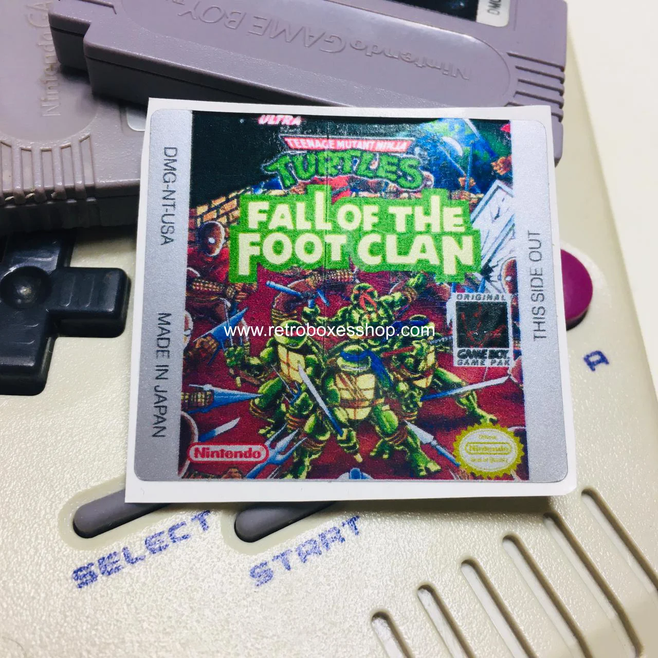 Turtles Fall of the Foot Clan GameBoy Label - Metallic Silver Sides Replacement Sticker - Image 2