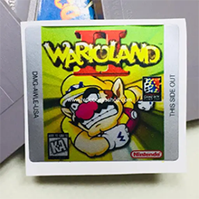 Wario Land 2 GameBoy Label - Metallic Silver Sides Replacement Sticker